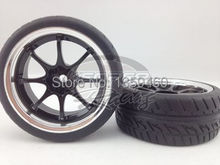 4 Uds 1/10 Touring neumáticos neumático con borde de rueda W8S1CK(Chrome + negro pintura) 3mm offset encaja para 1/10 para turismo 1/10 neumático 2024 - compra barato