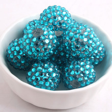 Kwoi vita Do Aqua Rhinestone Beads 20MM 100 pçs/lote Rhinstone Resina Bola Beads para Chunky Fazer Jóias 2024 - compre barato