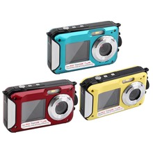 24MP Double Screens Waterproof Anti-shake Digital Camera (2.7+1.8 inch) Full HD 1080P 16x Zoom Camcorder DVR Blue/Red/Yellow 2024 - buy cheap