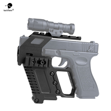 Kit de carabina tática abs glock com suporte, revista, para g17, g18, série g19, acessórios para paintball e caça tática, canhão de água 2024 - compre barato