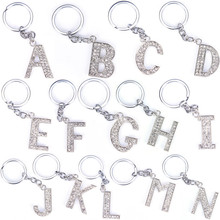 26 Letters Fashion New Crystal Rhinestone Alphabet Keyring Initial Letter Key Ring Chain Unisex Keychain Free Shipping 2024 - buy cheap