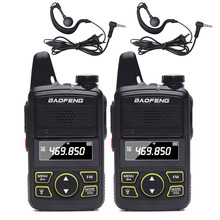 Baofeng-rádio de comunicação 2 peças, walkie talkie manual, fácil de transportar, uhf 400-470mhz, 20 canais, bft1, bf, t1, rádio amador, com fone de ouvido 2024 - compre barato