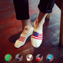 Silica Gel Non-slip Man Invisible Socks Full Cotton Fashion National Flag Pattern Shallow Marine Socks Male Socks 1pair=2pcsws80 2024 - buy cheap