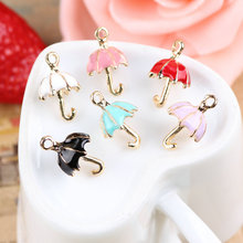 Newest Oil Drop Cool Summer Beach Umbrella Shape DIY Jewelry Charms 50PCS Alloy Enamel Bracelet Fashion Earring Floating Pendant 2024 - buy cheap