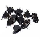 Terminal de 3 pinos iec320 c14 preto, tomada de entrada e alimentação, 10 fábricas, ac 250v 10a 2026 - compre barato