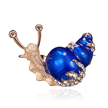 Fashion Rhinestone Snail Brooches For Women Cute Small Insect Brooch Pin Enamel Pin High Quality Coat Dress Suit Accessories 2024 - buy cheap
