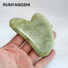 Natural green jade Gua Sha Board Pink Jade Stone Body Facial Eye Scraping Plate Acupuncture Massage Relaxation Health Care 1 2024 - buy cheap