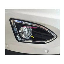 Car Body Head Front Fog Light Lamp Frame Sticker Styling ABS Chrome Cover Trim Accessory 2pcs For Ford EDGE 2015 2016 2017 2024 - buy cheap