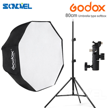 Godox-paraguas Octagonal de 80cm, soporte de luz, paraguas, rótula con Zapata, kit para Flash Speedlite 2024 - compra barato