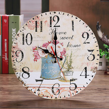 2020 NEW Vintage Style Non-Ticking Silent Antique Wood Wall Clock for Home Kitchen Office Decoration Wall Clocks Fashion Design 2024 - buy cheap