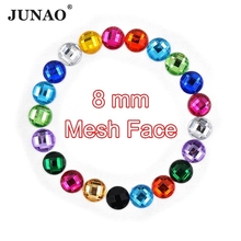 JUNAO 8mm Glue On Crystal Flatback Rhinestones Round Acrylic Gems Non Sewing Strass Crystals Stone For DIY Clothes Crafts 2024 - buy cheap