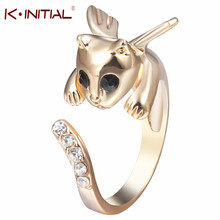 Kinitial Hot Sale Angle Kitty Wing Cat Rings 3D Animal Cats Ring Gift for Women Girls Knuckle Open Ring Fashion Jewelry 2024 - buy cheap