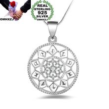 OMHXZJ Wholesale Personality Fashion OL Woman Girl Party Wedding Gift Silver Hollow Round 925 Sterling Silver Necklace NC15 2024 - buy cheap