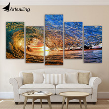 HD Printed sunset light reflecting in the wave Painting on canvas room decoration print poster picture Free shipping/ny-2837 2024 - buy cheap