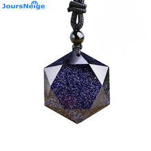 Wholesale Genuine Blue Sand Natural Stone Pendants Six Stars Pendant Energy Stone Sweater Chain Necklace Women Fashion Jewelry 2024 - buy cheap