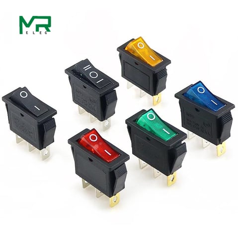 KCD3 Rocker Switch ON-OFF 2 Position 3 Pin Electrical equipment  With Light Power Switch 16A 250VAC/ 20A 125VAC 35mm*31mm*14mm 2022 - buy cheap