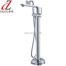 Free Shipping solid Brass Floor Stand Faucet Hot And Cold Water Bathtub Mixer Set 5126-860 2024 - buy cheap