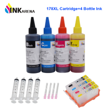 Inkarena substituição de tinta corante, compatível com hp 178, recarga de cartucho de impressora deskjet 3520 4610 4620 7520 b109 b210 2024 - compre barato