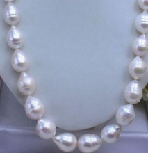 >CHARMING NATURAL 18" AAA 12-14 MM REAL SOUTH SEA WHITE PEARL NECKLACE  Factory Wholesale price Women Gift word Jewelry 2024 - buy cheap