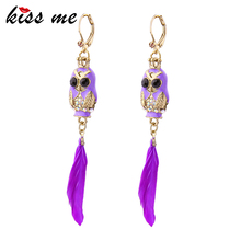 Fashion earring accessories purple women's owl earrings Factory Wholesale 2024 - buy cheap
