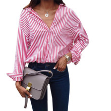 S-5XL New Spring Autumn Women Blouse Tops Striped Shirts Female Long Sleeve Shirt Casual Blouses OL Office Blusas Oversize AB771 2024 - buy cheap