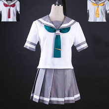 Anime love live! Luz de sol!! Aqnosso-fantasia de marinheiro, uniforme escolar de verão dourado com 3 laços 2024 - compre barato