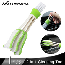 2 in 1 Car Air Outlet Cleaning Brush Double Head Microfiber Cloth Dust Remove Tool to Clean Car Interior Dashboard Accessories 2024 - buy cheap