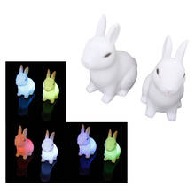 2 шт. Цвет изменение милый кролик формы светодиодный Ночной светильник украшения прикроватный светильник 2024 - купить недорого