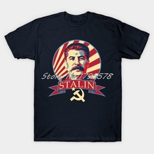 New Stalin Communist Propaganda T-Shirt Men Short Sleeve T Shirt Hip Hop Tees Tops Harajuku Streetwear 2024 - buy cheap