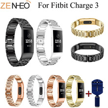 190mm Watchband For Fitbit Charge 3 Smart Watch Band Luxury Bling Rhinestone Metal Wristband Strap Bracelet For Fitbit Charge 3 2024 - buy cheap