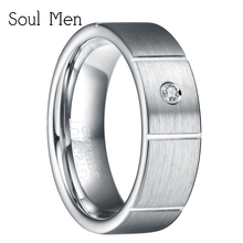 Anillo de boda de carburo de tungsteno para hombre y mujer, joyería de moda con incrustaciones de piedra de circón cúbico, 7MM, talla estadounidense 5, 6, TU034R 2024 - compra barato