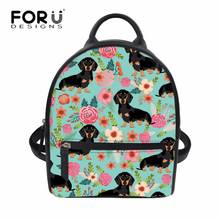 FORUDESIGNS Women Pu Leather Backpacks for Female Doxie Dog Dachshund Design Small Daypack Girls Kids Mini Shoulder Bagpack 2024 - buy cheap
