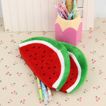 1PC Plush Watermelon  Pencil Bag Creative Novelty Cute Large Capacity Stationery Storage Bags School Supplies 2024 - buy cheap