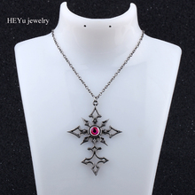 Simple Classic fashion Cross Pendant Necklace Hollow Girl Long Link Chain Square Copper Necklaces long Strip Jewelry for women 2024 - buy cheap