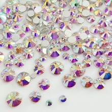 Free shipping 300pcs Mix SS4-SS16 Size white AB  Non HotFix flatback glass crystal 3D Nail Art Rhinestone diy Decorations 2024 - buy cheap