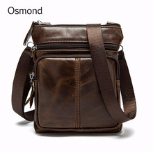 Osmond Men's Genuine Leather Crossbody Bags For Men Small Messenger Shoulder Bag Vintage Luxury Handbag Casual Satchel Bolsa 2024 - buy cheap