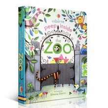 Книги с животными Usborne Peep Inside the Zoo, учебные книжки с животными на английском языке, с откидной крышкой, подарок для детей раннего возраста 2024 - купить недорого