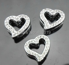 100 unids/lote 8mm de diamantes de imitación de corazón hueco 2024 - compra barato