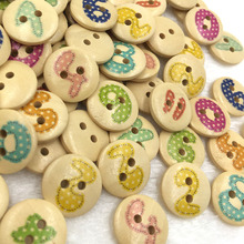 30/50/100pcs Mix 15mm Number Wood buttons Applique DIY Craft sewing WB383 2024 - buy cheap