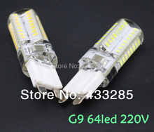 6pcs Silicone G9 220V 6W 3014 SMD 64 LED Crystal Lamp Corn Bulb Droplight Chandelier COB Spotlight Cool/Warm White 360 degree 2024 - buy cheap
