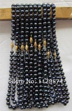 Nuevo 10 piezas 7-8mm al por mayor collar de perlas negras con diseño de joyería de moda de alta calidad para mujer regalos de navidad 18 "xu103 2024 - compra barato