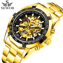 Sewor-relógio masculino de luxo 2021, esqueleto, mecânico, vintage, masculino 2024 - compre barato