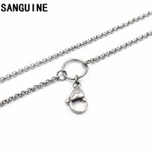 Collar de cadena larga de 80cm para mujer, cuerda de cadena de plata inoxidable, cierre de langosta, joyería, medallón flotante, 1 Uds. 2024 - compra barato