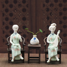 Chinese Style Creative Sculpture Ornaments Home Decoration Ceramic Handicraft Characters and Ladies  Fairy  Desk Decoration 2024 - buy cheap