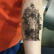 1 шт. водонепроницаемые временные тату наклейки грудь волк лесные наклейки флэш поддельные татуировки для женщин мужчин тело рука животное голова собаки 2024 - купить недорого