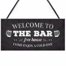 Meijiafei Sign For Him Welcome Pub Beer Home Bar Funny Wall Sign Man Cave Sign Present Landlord Plaque 10" x 5" 2024 - buy cheap