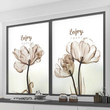 Flowers glass film stained window sticker self-adhesive film static cling privacy kitchen custom size poster office home decor 2024 - buy cheap