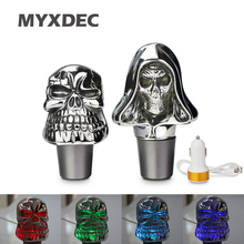 Universal Skull Mirror Gear Shift Knob Colorful Changing Crystal Vehicle Car LED Light Automatic Speed Manual Shifter Stick 2024 - buy cheap