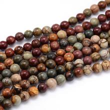 4/6/8mm 5Strands natural picasso stone round loose ball jewelry making diy accessories findings necklace bracelet bead strands, 2024 - buy cheap