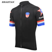 Puerto Rico cycling jersey short sleeve bike clothing men black cycling wear jersey bicycle clothes braetan 2024 - buy cheap